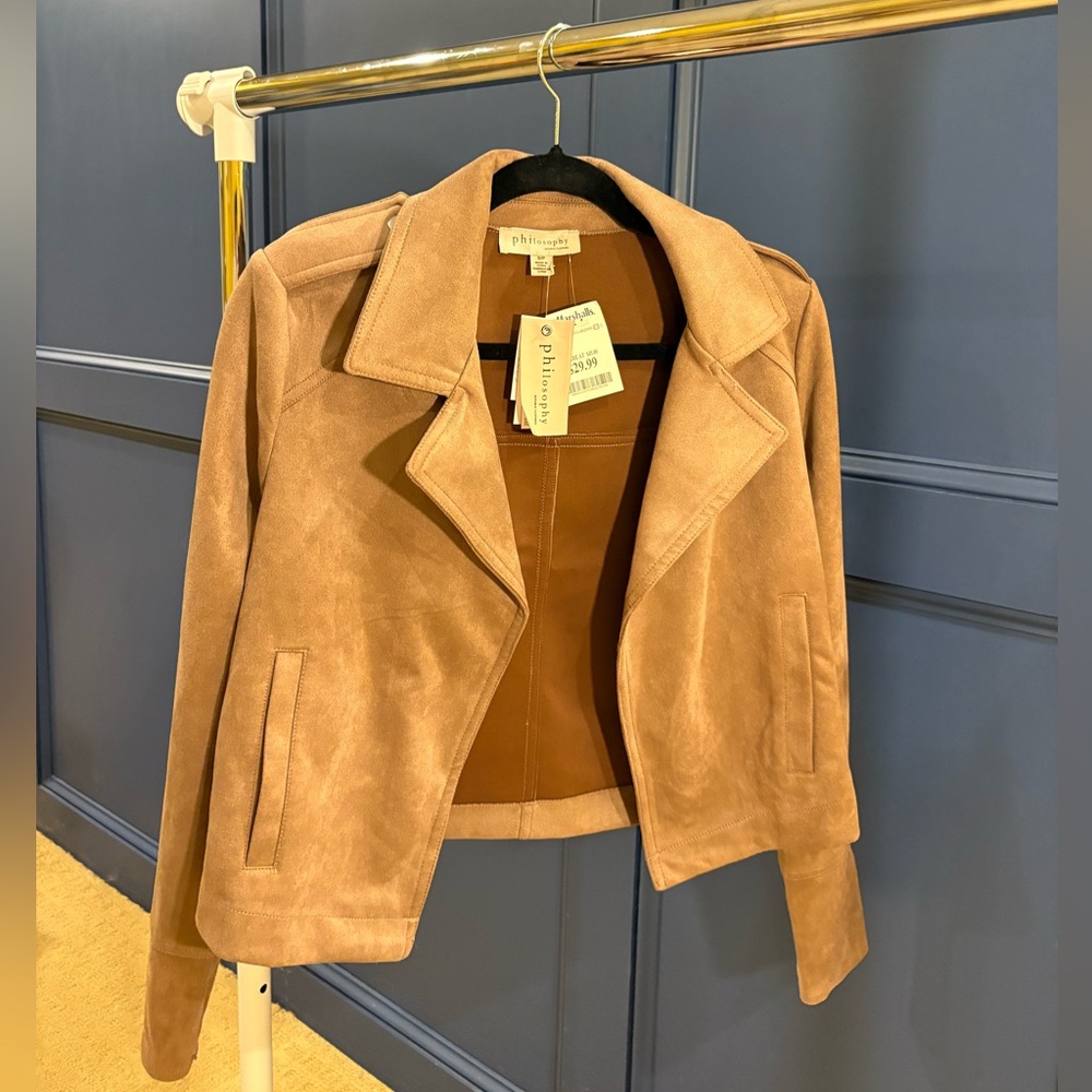 Philosophy Suede Tan Fashion Blazer/Jacket - NWT